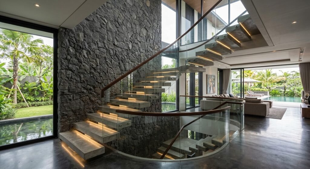Inspirasi Tangga Rumah Mewah dengan Floating Steps