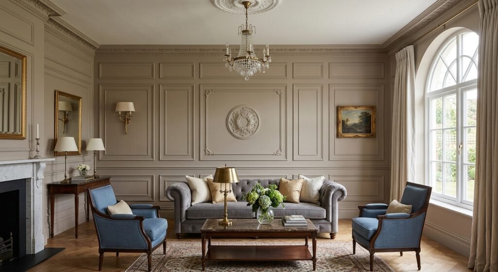 Inspirasi Wall Molding Ruang Tamu Gaya Klasik Modern