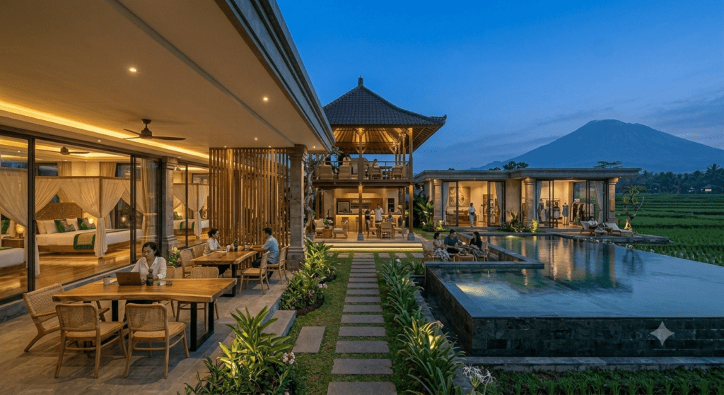 Desain Ruang Komersial Modern Tropis