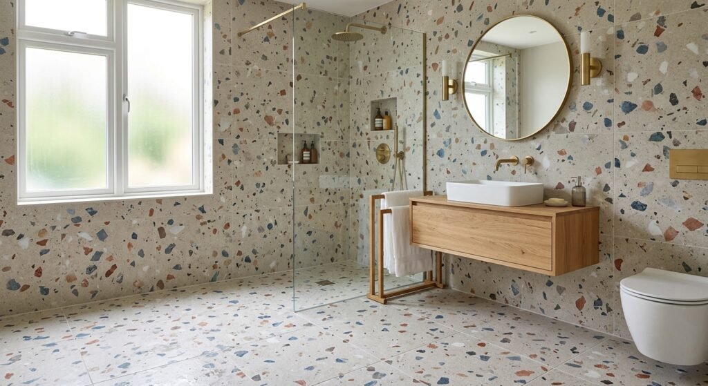Inspirasi Keramik Motif Terrazzo untuk Kamar Mandi
