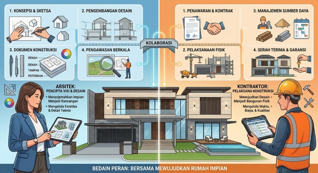 Beda Arsitek dan Kontraktor: Mana yang Harus Anda Hubungi?