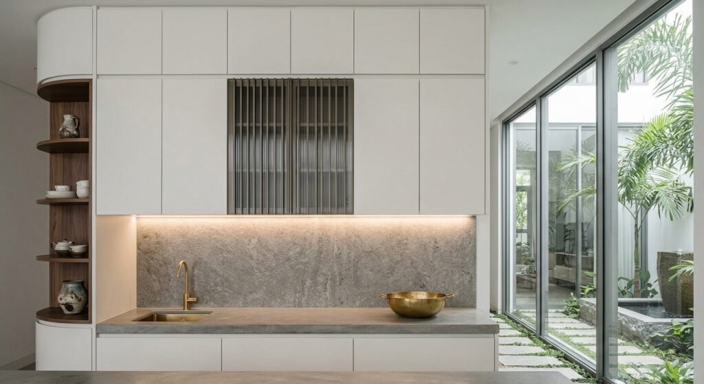 Pilihan Kabinet Dapur Dinding Tanpa Handle yang Rapi