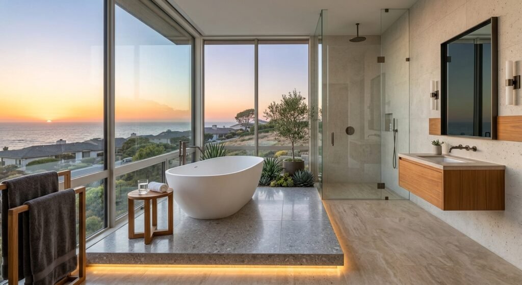 Trik Desain Kamar Mandi Minimalis dengan Bathtub Mewah