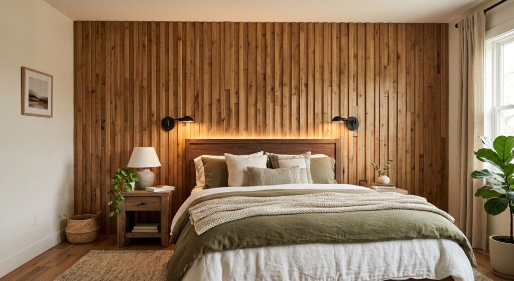 Inspirasi Wall Panel Kayu untuk Dinding Kamar Tidur