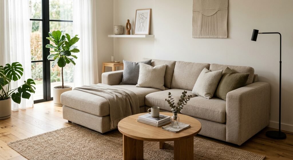 Trik Menata Sofa L-Shape di Ruang Tamu Minimalis