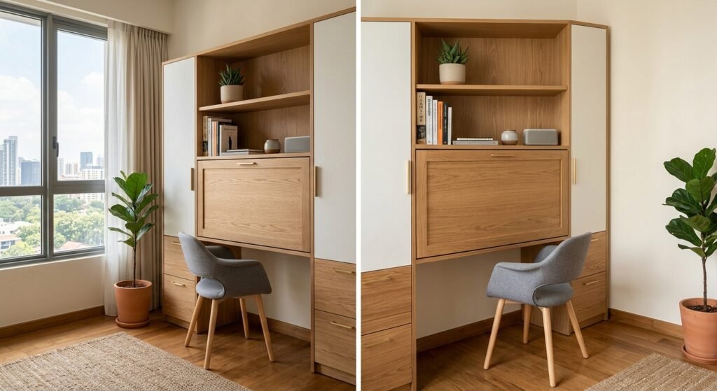 Inspirasi Meja Kerja Hidden Folding Desk Hemat Ruang