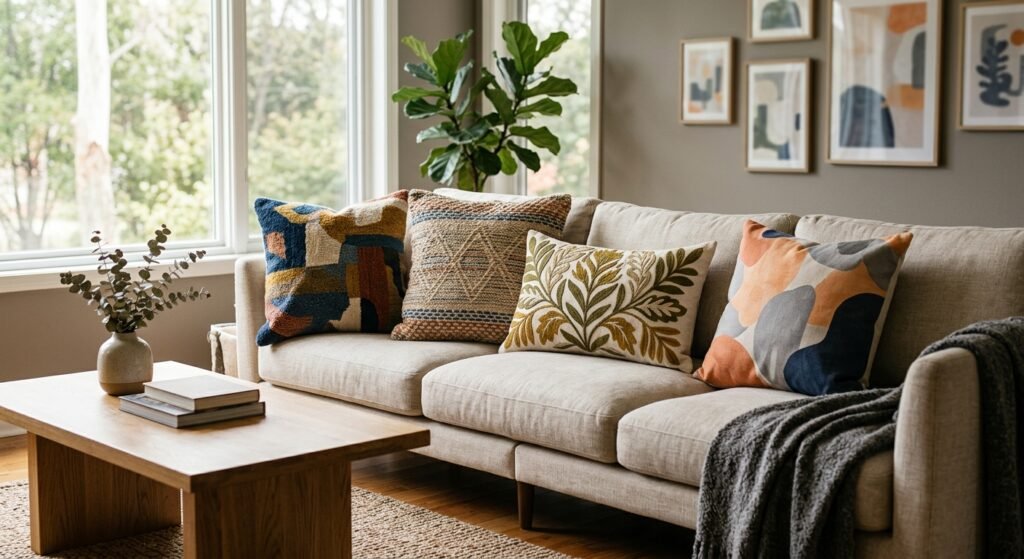 Trik Menata Bantal Sofa Decorative untuk Ruang Tamu