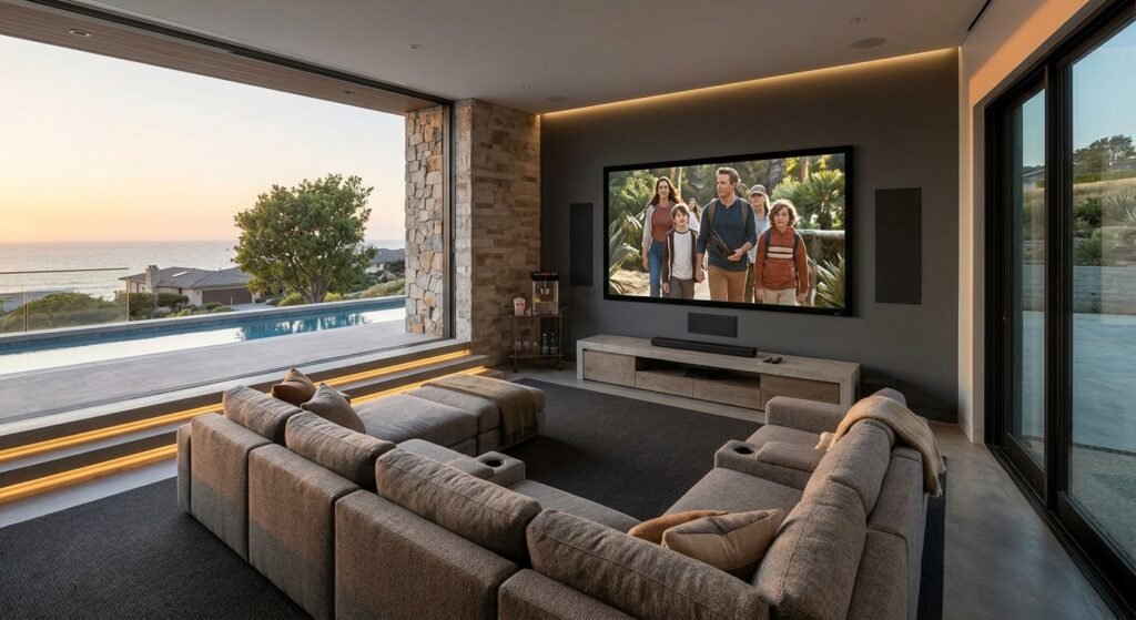 Desain Home Theater Minimalis untuk Hiburan Keluarga di Rumah